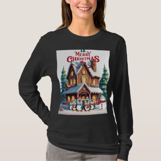 T-shirt Wonderland de pain d'épice avec des pingouins de v