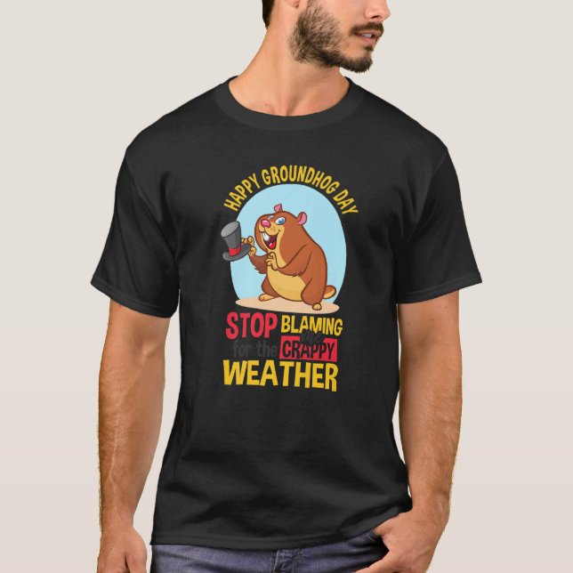 T-shirt Woodchuck Joyeux Jour de la marmotte (Devant)