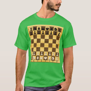 T-shirt Wooden Chess board with figures