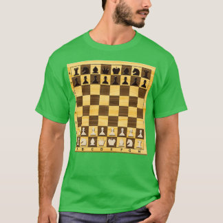 T-shirt Wooden Chess board with figures