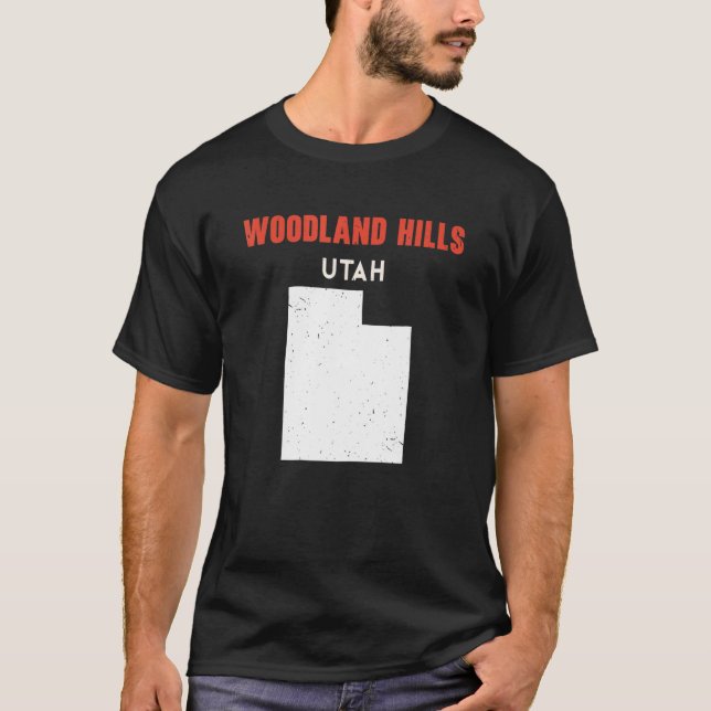 T-shirt Woodland Hills Utah USA State America Travel Utaha (Devant)
