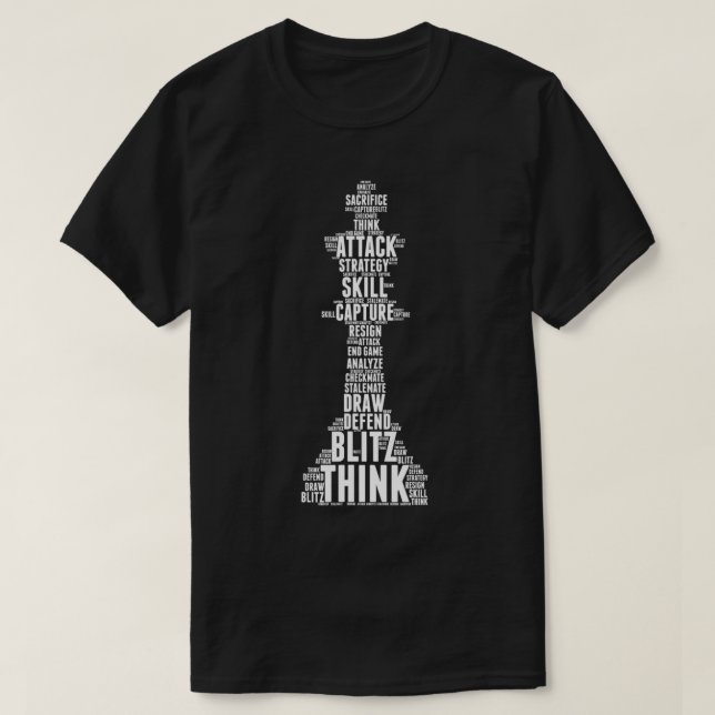 T-shirt Word Cloud Chess King amoureux des échecs (Design devant)