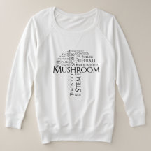 T - Shirt "Word Mushroom Plus Size" (Schwarzer Tex