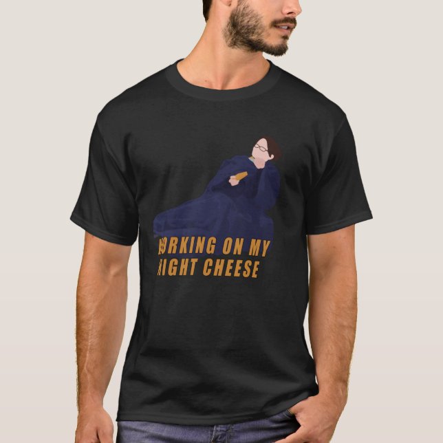 T-shirt Working night cheese gift gift friends (Devant)