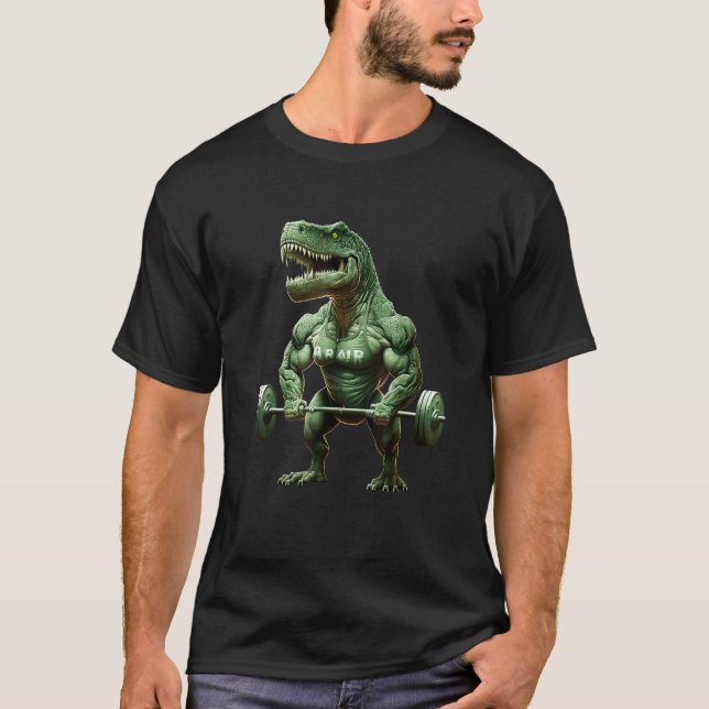T-shirt Workout Gym  For Men Gymer Rex Mens Dinosaur (Devant)