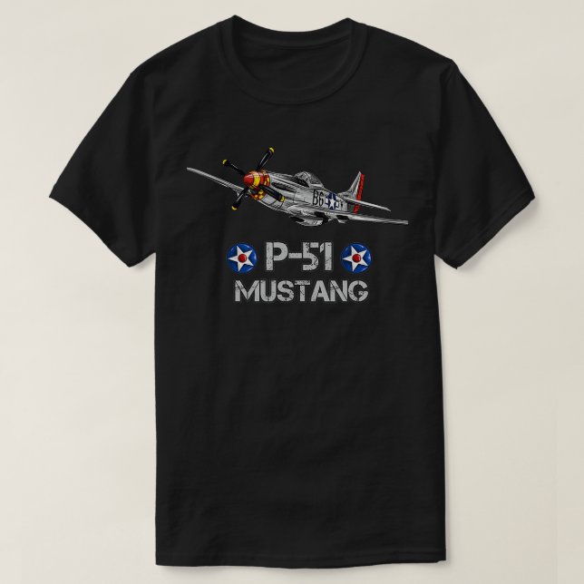 T-shirt World2 American Aircraft P51 Mustang Fighter (Design devant)