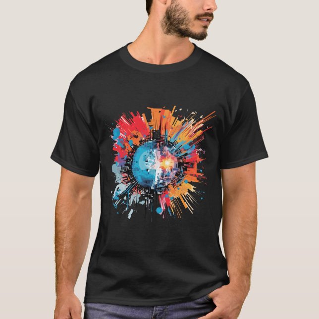 T-shirt World City Circle Of Life Optimiste Amusement Abst (Devant)