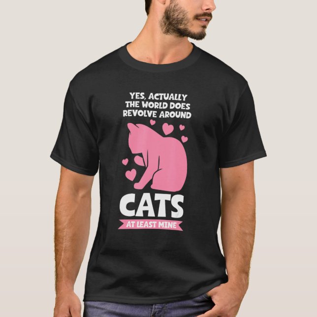 T-shirt world does revolve around cats Cat (Devant)