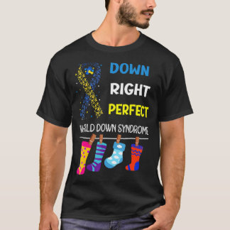 T-shirt World Down Syndrome Support Enfants Yell Ribbon Bl