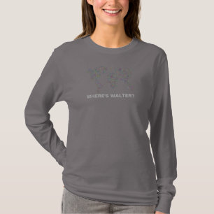 T-shirt WORLD MAP, OÙ EST WALTER ? Personnaliser, Femme