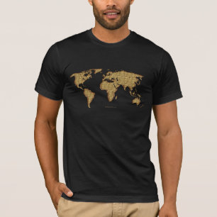 T-shirt WORLD MAP texturé à effet métallique