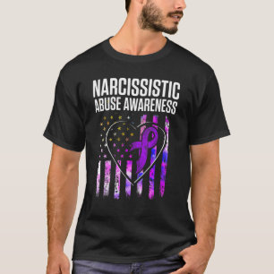 T-shirt World Narcissistic Abuse Awareness Coeur Drapeau S