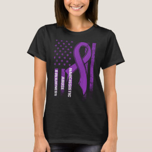 T-shirt World Narcissy Abuse Awareness Us Drapeau Survivo