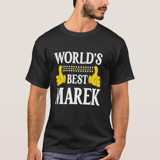 T-shirt World's Best Marek Personal Name First Name Funny  (Devant)