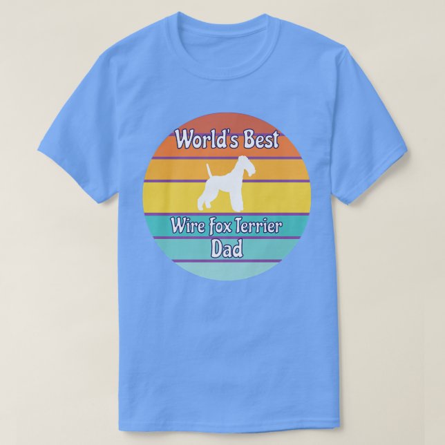 T-shirt Worlds Best Wire Fo Terrier Papa (Design devant)