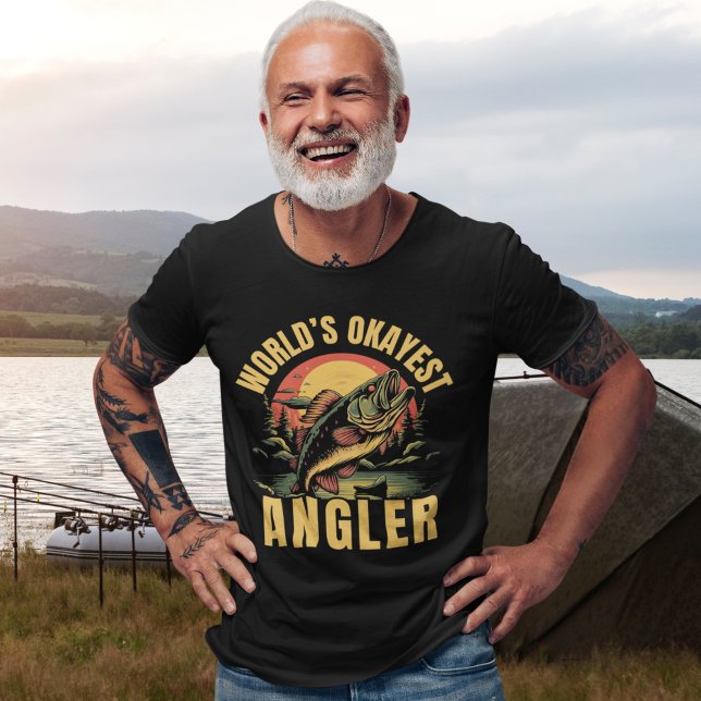 T-shirt World's Okayest Angler - Funny Fishing Gift  (Créateur téléchargé)