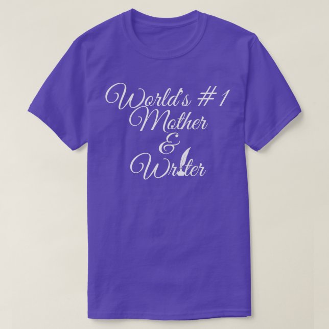 T-shirt Worldx27s 1 Mère amp Writer Arrière - plan rouge (Design devant)