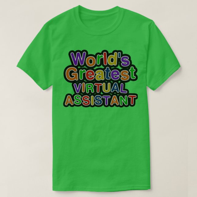 T-shirt Worldx27s Meilleur Assistant virtuel (Design devant)