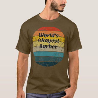 T-shirt Worldx27s Okayest Barber Vintage Sunset 60s les an