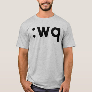 T-shirt : wq - texte noir pour des utilisateurs de Vi/Vim