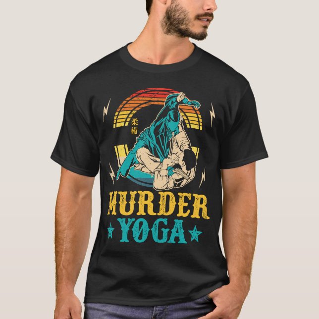 T-shirt Wrestler Meurtre Yoga Retro Lutte Jiu Brésilien (Devant)