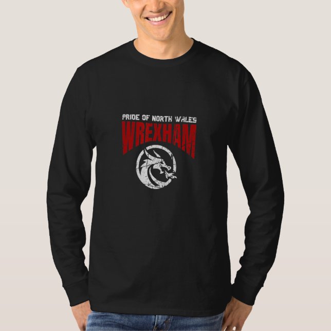 T-shirt Wrexham North Wales flag Welsh dragon fire Cymru a (Devant)
