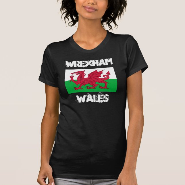 T-shirt Wrexham, Pays de Galles avec le drapeau de Gallois (Devant)