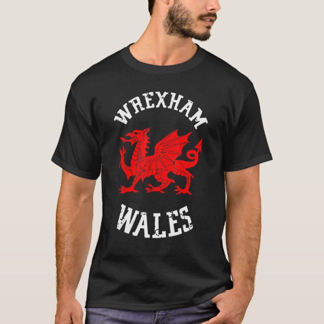 T-shirt Wrexham Wales Retro Vintage (Devant)