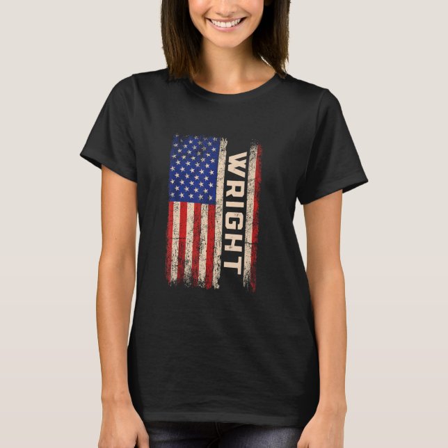 T-shirt Wright Nom de famille Shirt Wright Nom American Fl (Devant)