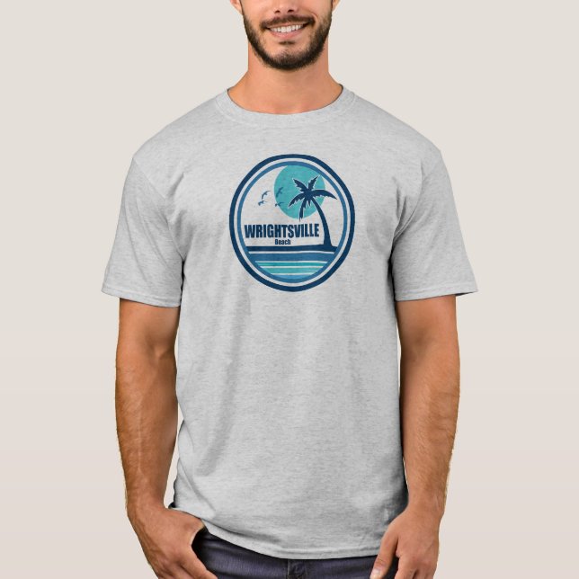 T-shirt Wrightsville Beach North Carolina Palm Tree Birds (Devant)