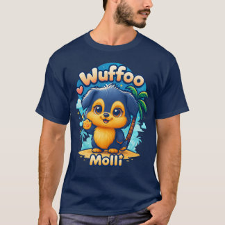 T-shirt Wuffoo Molli Chiot Mignon Kawaii Île Tropi