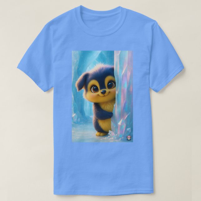 T-shirt Wuffoo Molli Cute Kawaii Puppy Ice cave tee (Design devant)