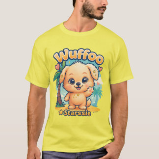 T-shirt Wuffoo Starssie Kawaii Puppy Île tropicale