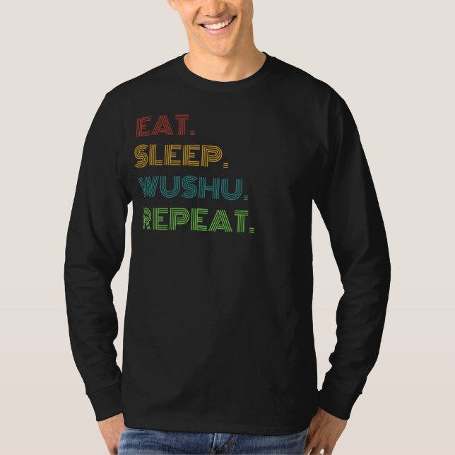 T-shirt Wushu Chuckles : Mangez, Dormez, Wushu Répéter Drô (Devant)