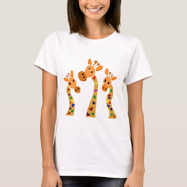 T-shirt WW- girafe et bande dessinée primitive d'art de (Devant)