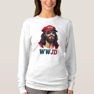 T-shirt WWJD - Jésus républicain en Casquette MAGA