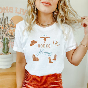 T-shirt WYNONA Orange & Turquoise Cowgirl Rodeo Mama