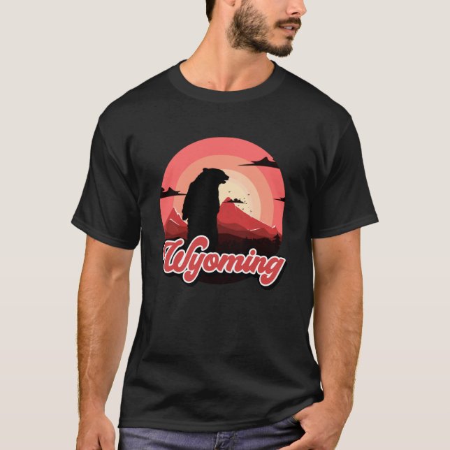 T-shirt Wyoming Bears Randonnée Backpacking Vacances World (Devant)