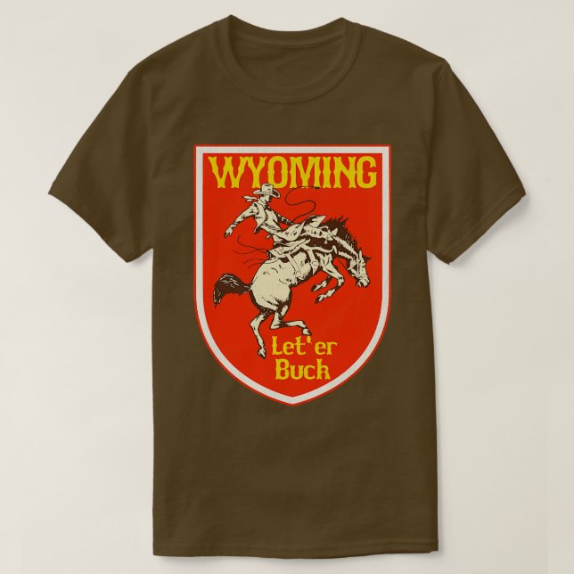 T-shirt Wyoming Cowboy Leter Buck (Design devant)