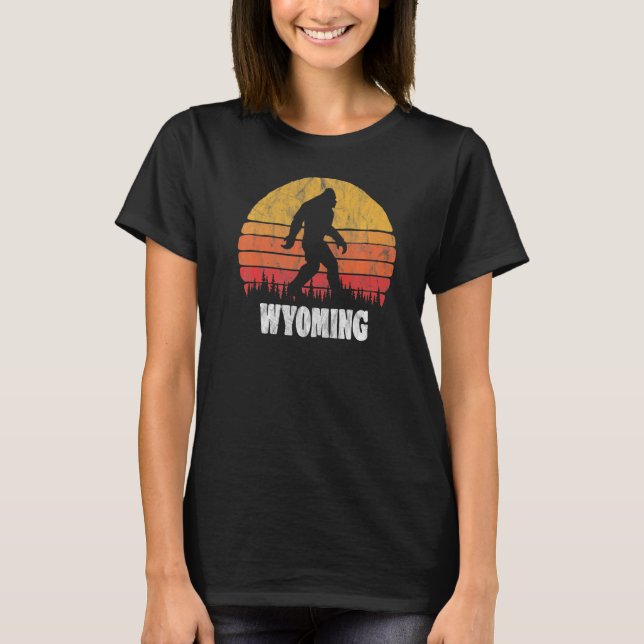 T-shirt Wyoming Vintage 80 Bigoot Retro Sunset (Devant)