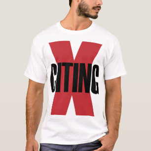 T-shirt X Citant Rouge noir rouge éclatant Art original