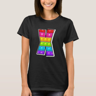 T-shirt X Lettre majuscule coupée x Alphabet Funny Poppin 