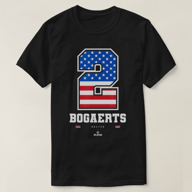 T-shirt Xander Bogaerts US Numéro du drapeau (Design devant)