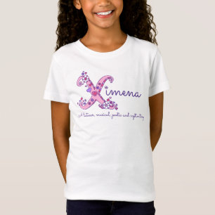 T-Shirt Ximena filles X nom signifiant monogramme enfant c