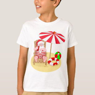 T-shirt xmas beach santa claus
