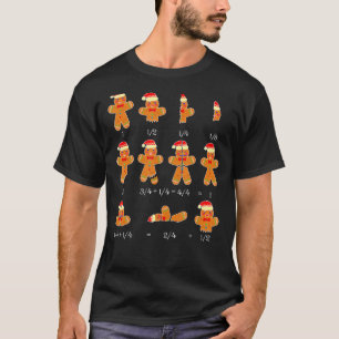 T-shirt Xmas Cookies Santa Hat Fractions Math Teacher Chri