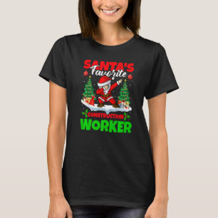 T-shirt Xmas Dabbing Père Noël S Travailleur De Constructi