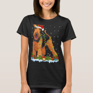 T-shirt Xmas Famille Correspondant Père Noël Airedale Terr