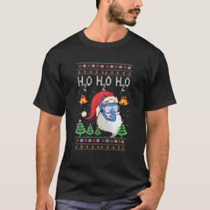 T-shirt Xmas H2O H2O H2O Père Noël Scuba Plongée Vilain No