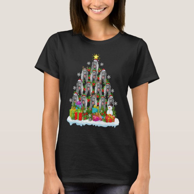 T-shirt Xmas Holiday  Santa Irish Wolfhound Dog Christmas  (Devant)
